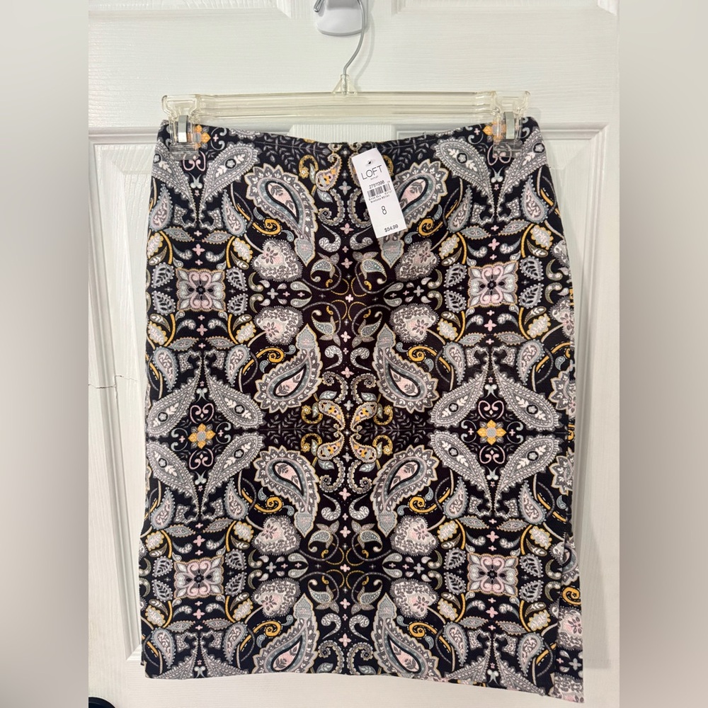 LOFT Paisley Print Pencil Skirt Knee-Length